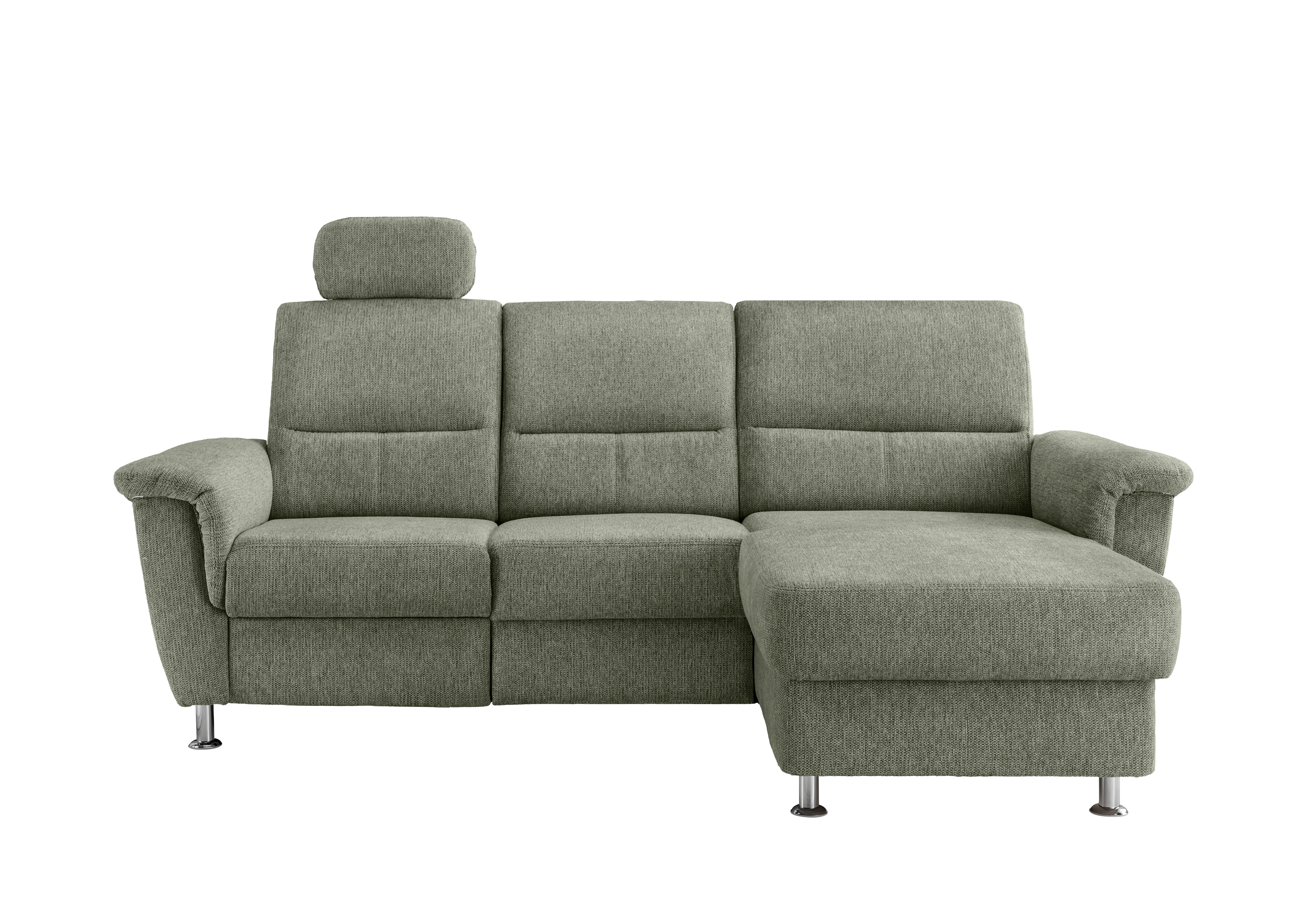 Ecksofa mit Stauraum Parole Grün Chenille - Chromfarben/Grün, MODERN, Textil (231/165cm) - Livetastic