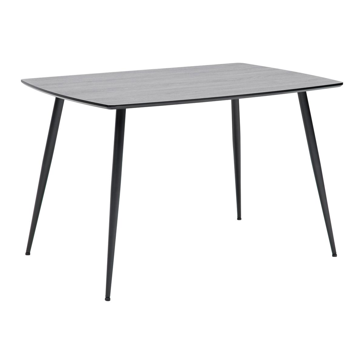 Jedálenský stôl ADAM 120x80 cm - čierna/sivá, Basics, kov/kompozitné drevo (120/80/75cm) - Mömax