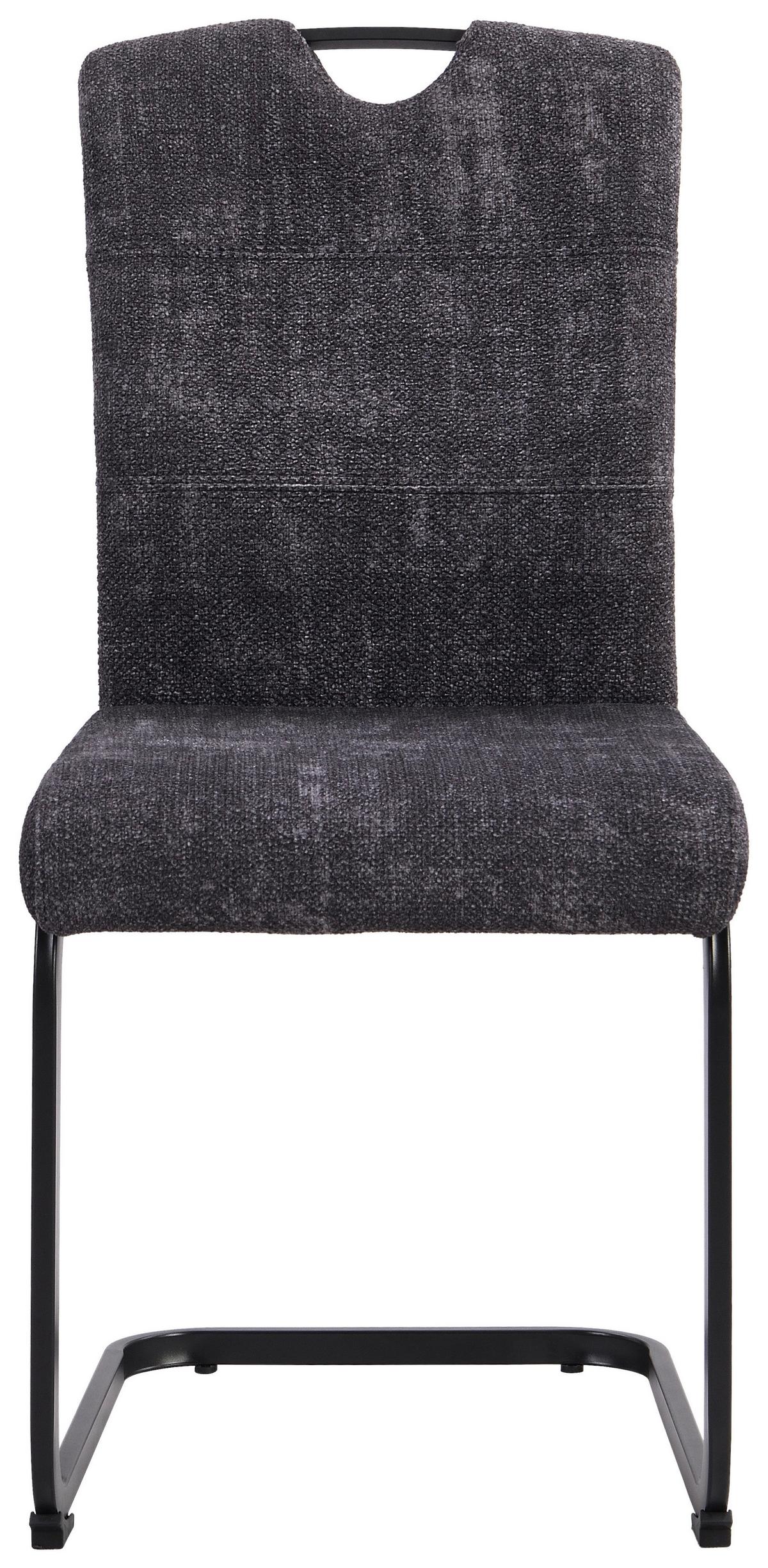 Esszimmerstuhl Maggie Giga-s Grau - Schwarz/Grau, KONVENTIONELL, Textil/Metall (44/95/56cm)