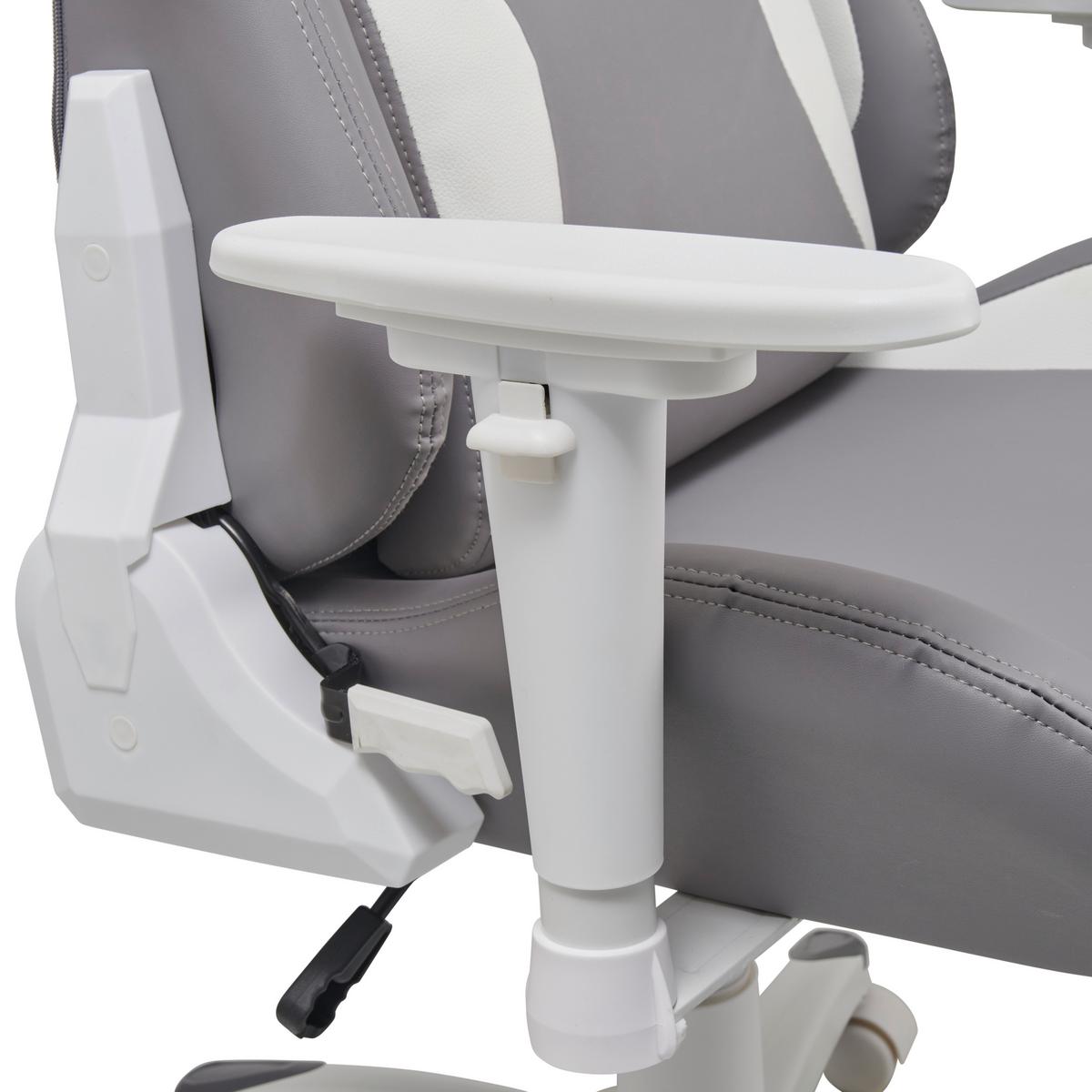 Gamingstuhl Racer - Weiß/Grau, MODERN, Kunststoff/Textil (66/126-134/59cm) - Livetastic