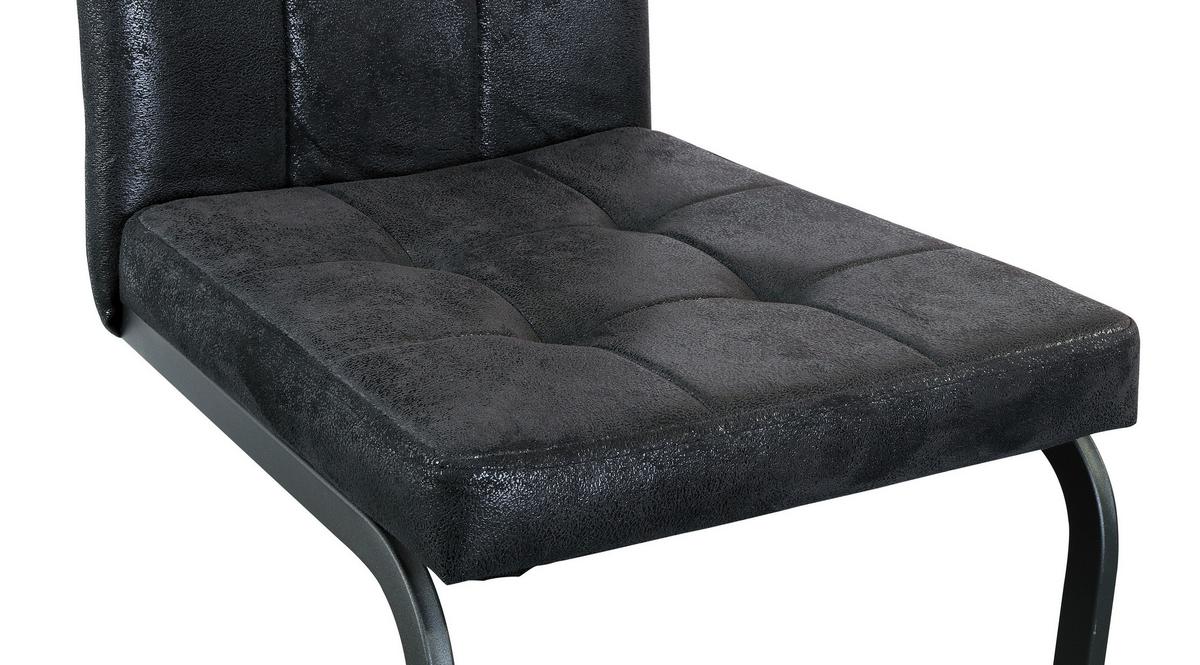Esszimmerstuhl Radal Textil Schwarz - Schwarz, MODERN, Textil/Metall (43/92/56cm) - MID.YOU