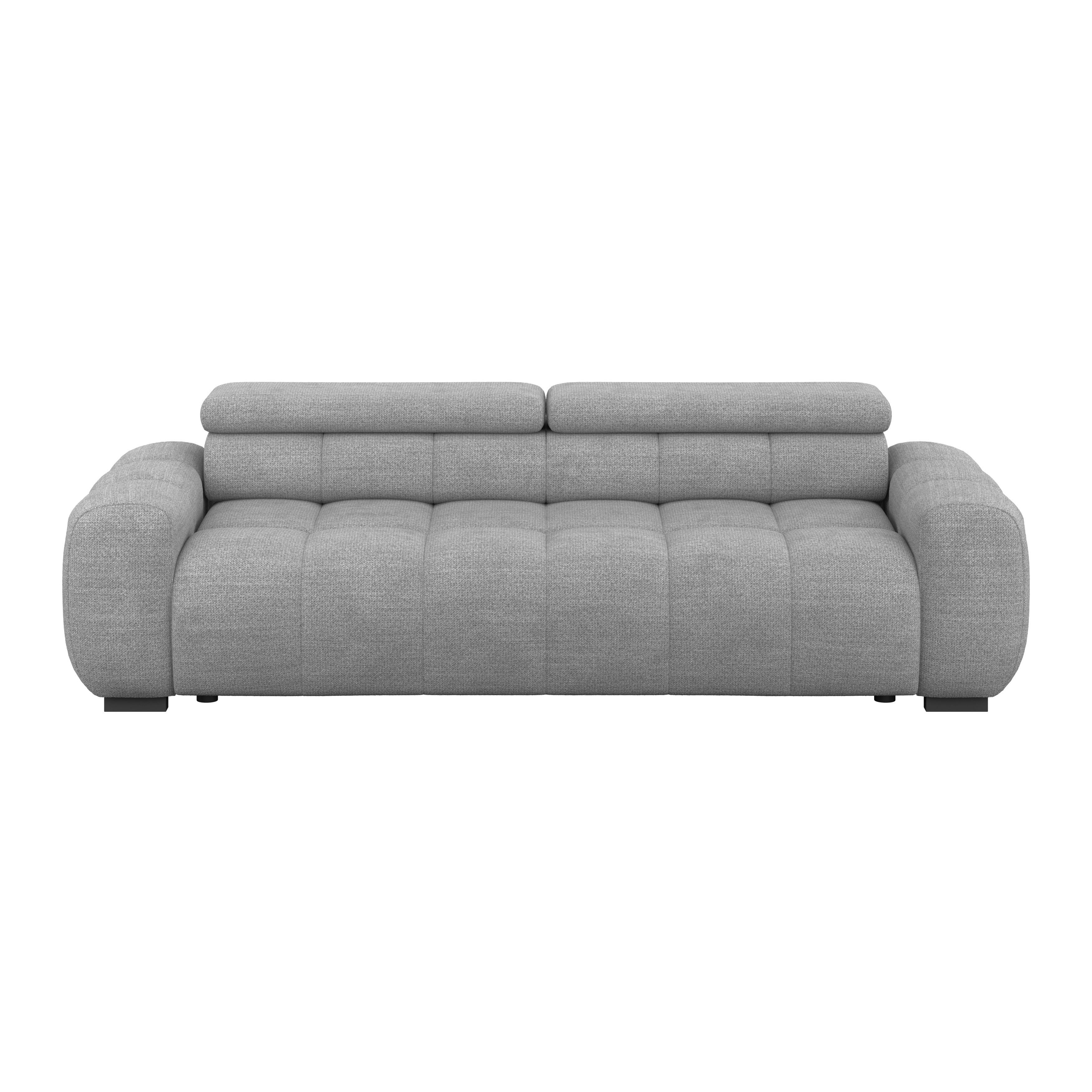 Bigsofa Bull Webstoff grau, B: 248 cm - Schwarz/Grau, Design, Textil (248/77-97/108cm) - Luca Bessoni