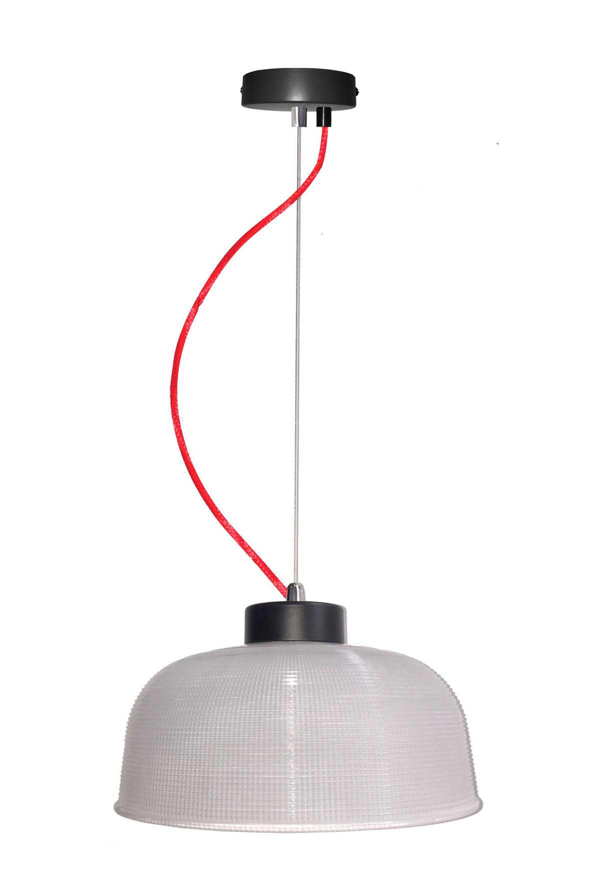 Pendelleuchte Liverpool 50101288 - Transparent/Rot, KONVENTIONELL, Glas/Metall (26.5/26.5/90cm)