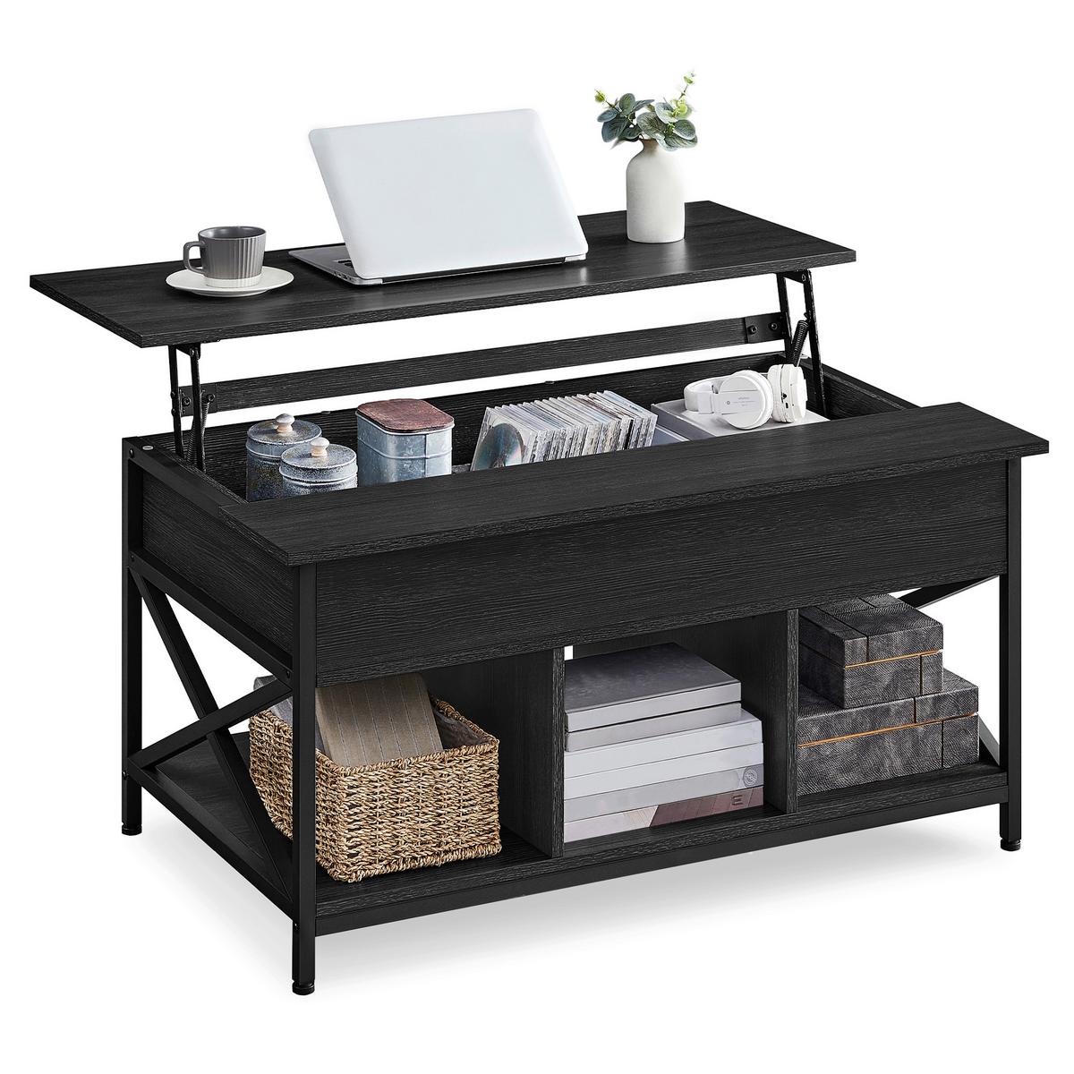 Couchtisch Coffee Table - Schwarz/Grau, MODERN, Holzwerkstoff/Metall (100/60/48cm) - MID.YOU