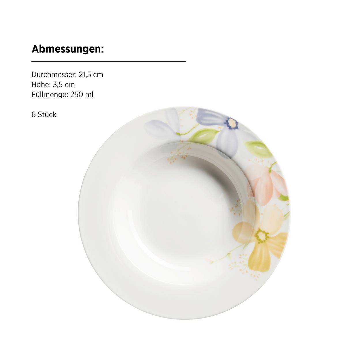 Tafelservice Zibal 18-teilig Porzellan, Weiß Mit Blumen - Weiß, Basics, Keramik - Mäser