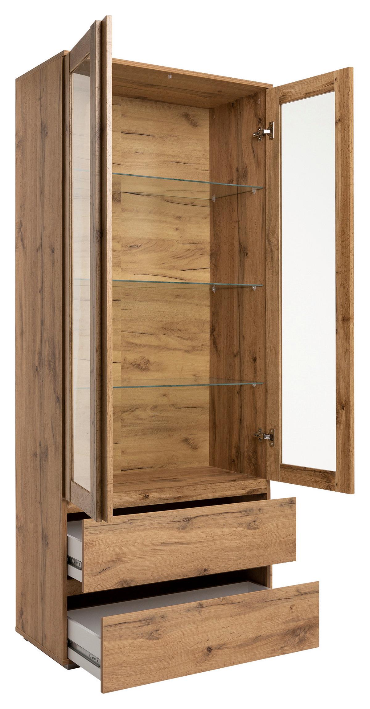 Vitrine Image 50 Eichefarben - Eichefarben/Silberfarben, KONVENTIONELL, Glas/Holzwerkstoff (80/191/40cm) - MID.YOU