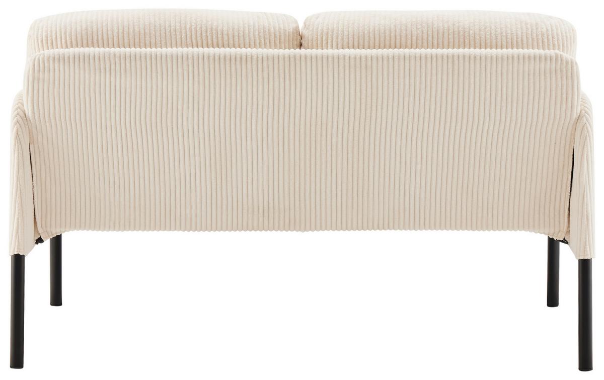 Dvoumístná pohovka MIAMI, béžový manšestr - černá/béžová, Moderní, kov/dřevo (120/73,5/77cm) - Based