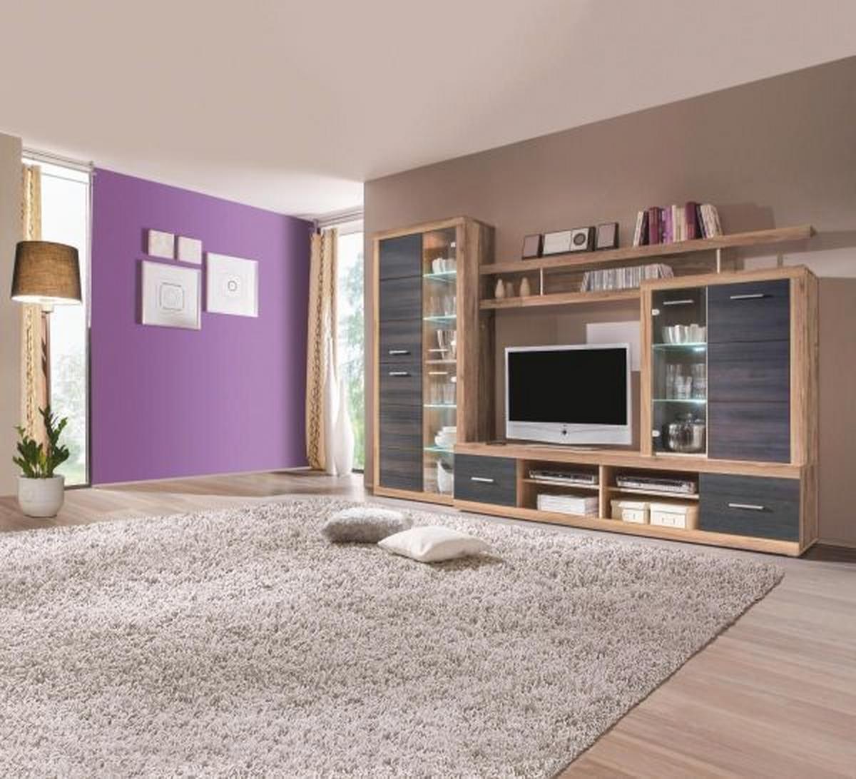 Vitrinkombináció Cancan - diófa színű, Modern, fa (284/195/40cm)