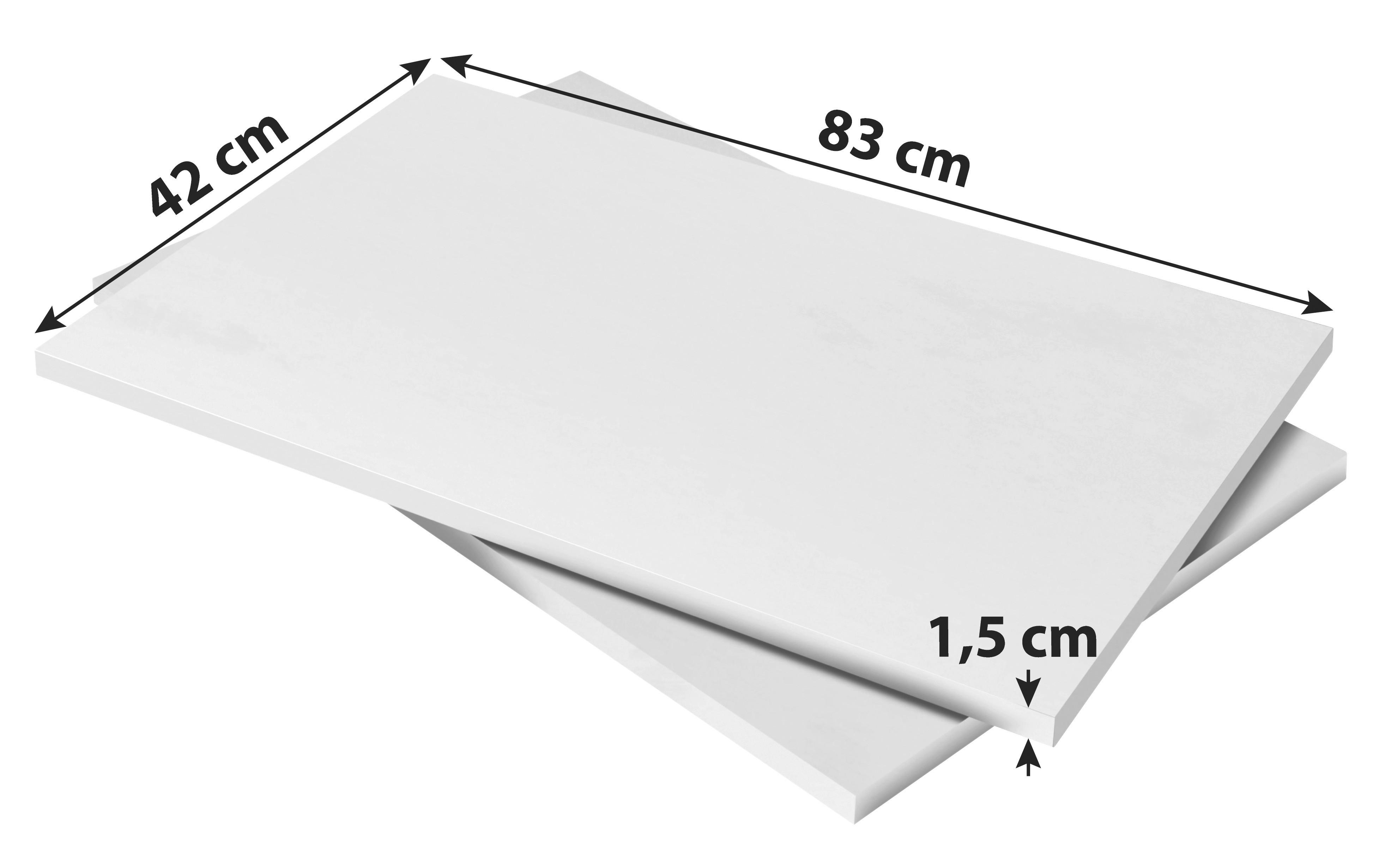 Einlegeböden 2er-Set für Schrank Puls, 83x42 cm - Weiß, Holzwerkstoff (83/1,5/42cm) - Carryhome