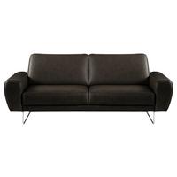 2-Sitzer-Sofa Spring Schwarz Chrom B: 177 cm - Chromfarben/Schwarz, Design, Leder (177/85/92cm) - Livetastic