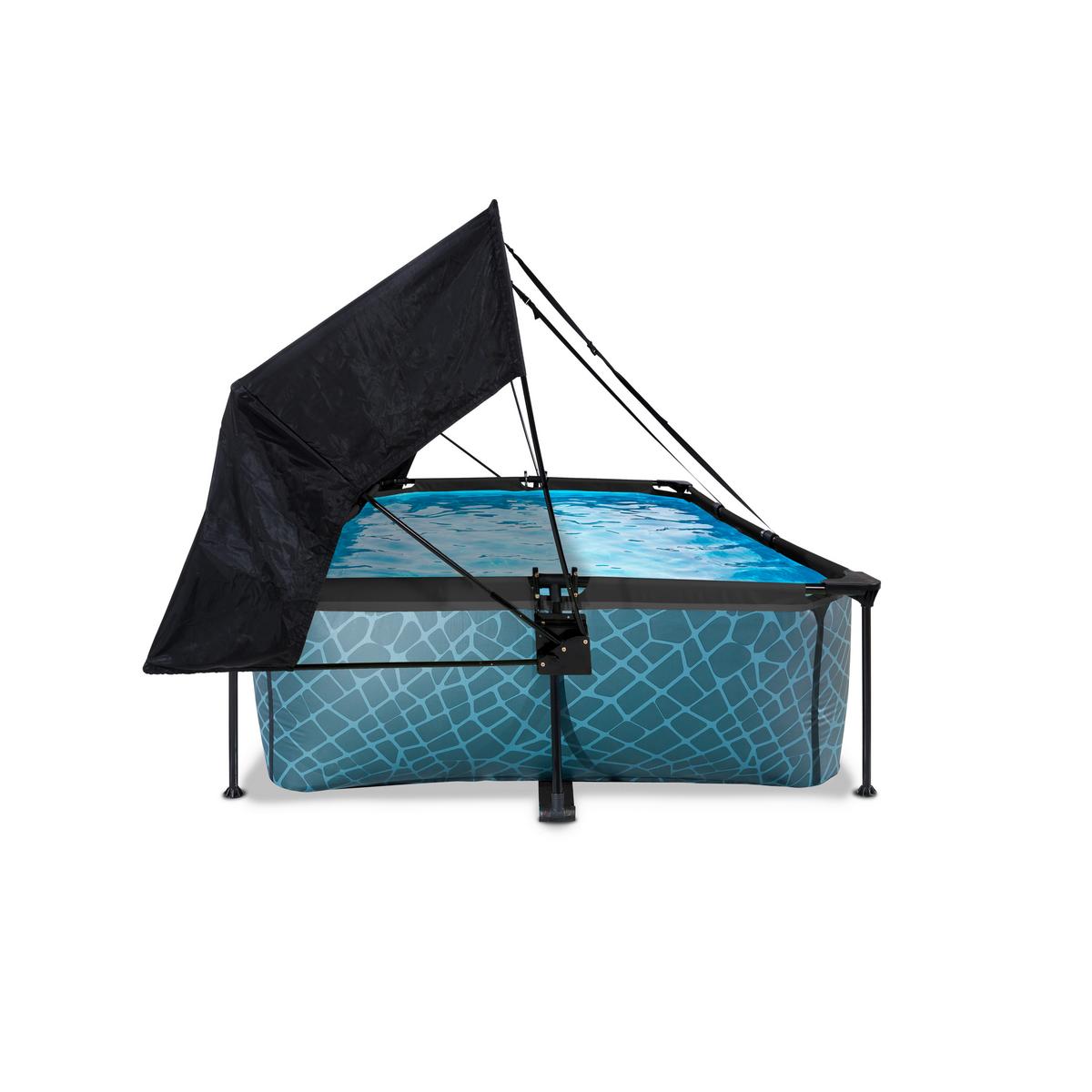 POOL-SET EXIT STONE POOL - Grau, KONVENTIONELL, Kunststoff (220/150/65cm) - EXIT Toys