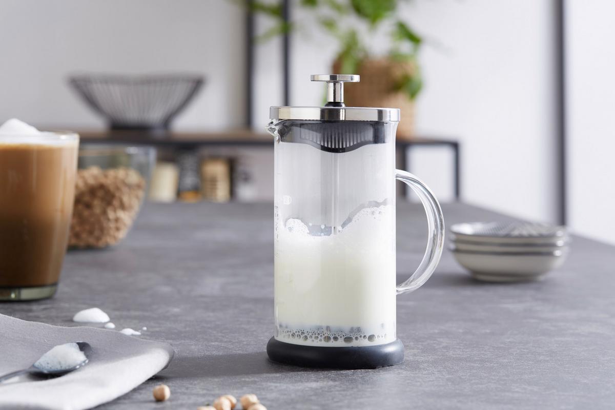 French Press Atilla, ca. 350 ml - Klar/Edelstahlfarben, MODERN, Glas/Kunststoff (11/7,5/16cm) - Luca Bessoni