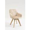 Armlehnstuhl Hanna Beige, Sitzfl. 180° Drehb. - Beige/Buchefarben, KONVENTIONELL, Holz/Textil (63/83/63cm) - MID.YOU