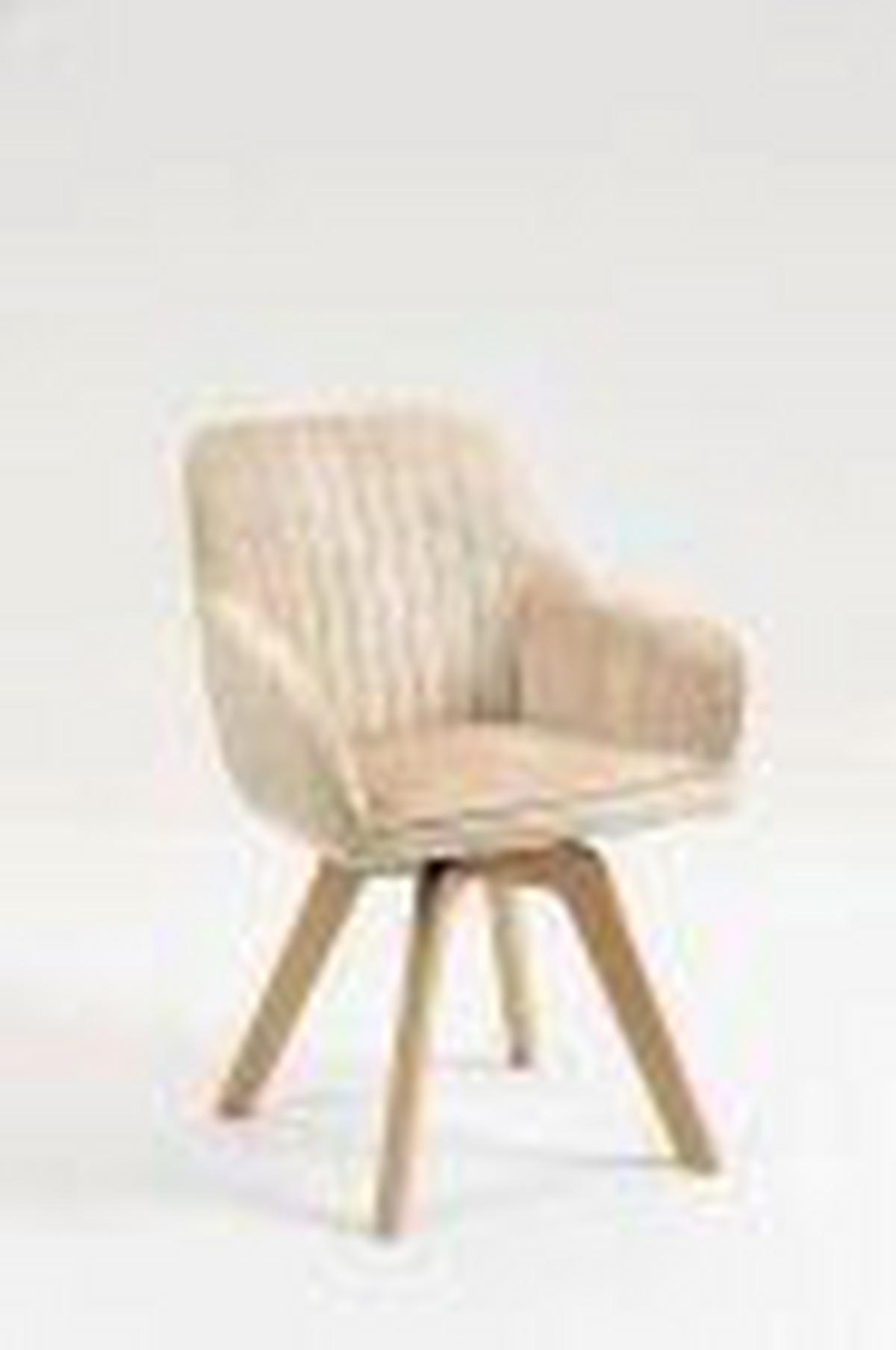 Armlehnstuhl Hanna Beige, Sitzfl. 180° Drehb. - Beige/Buchefarben, KONVENTIONELL, Holz/Textil (63/83/63cm) - MID.YOU