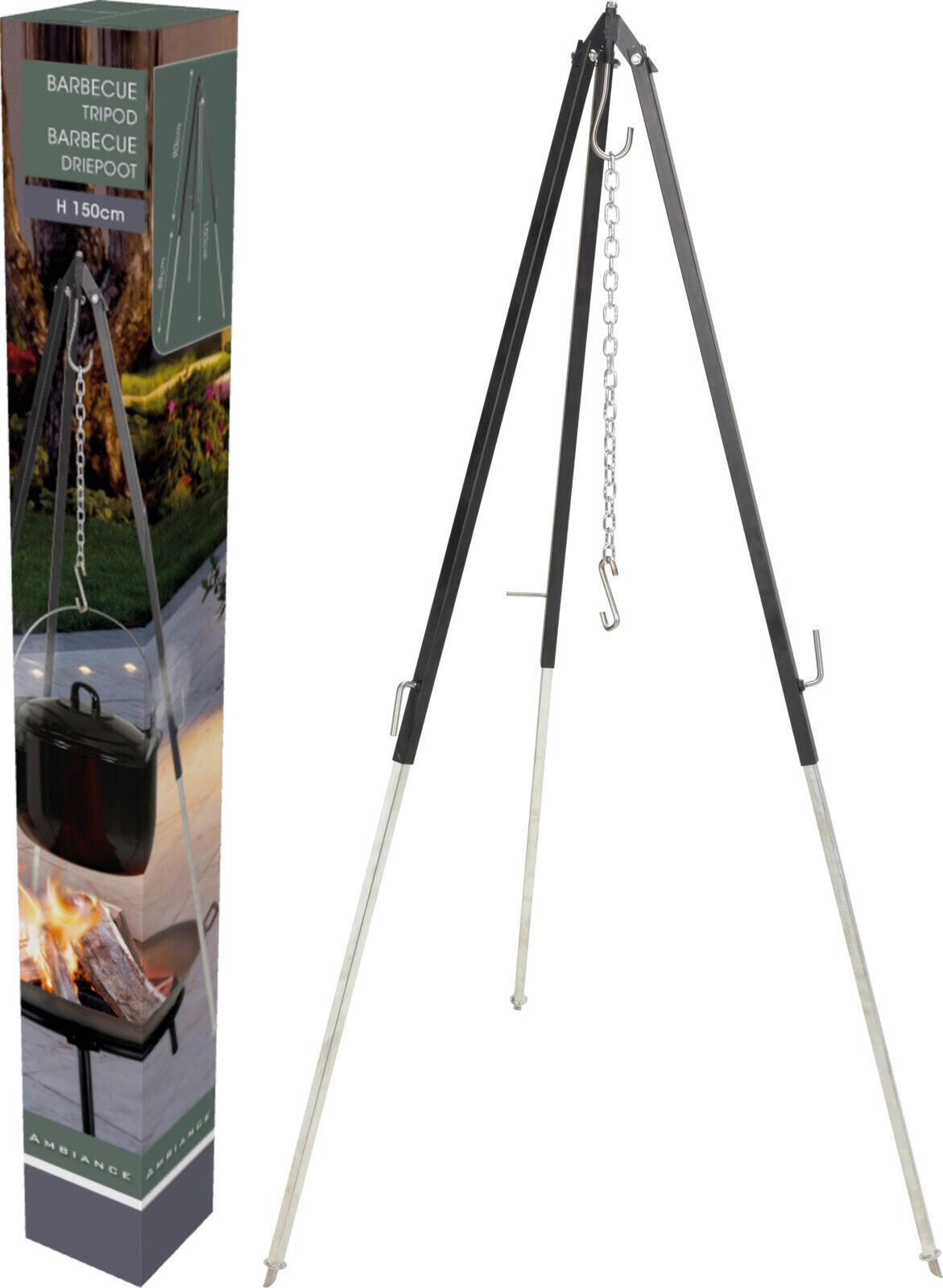 Dreibein Dreibein-Grillhalter - Silberfarben/Schwarz, Basics, Metall (110,0/12,0/12,0cm)