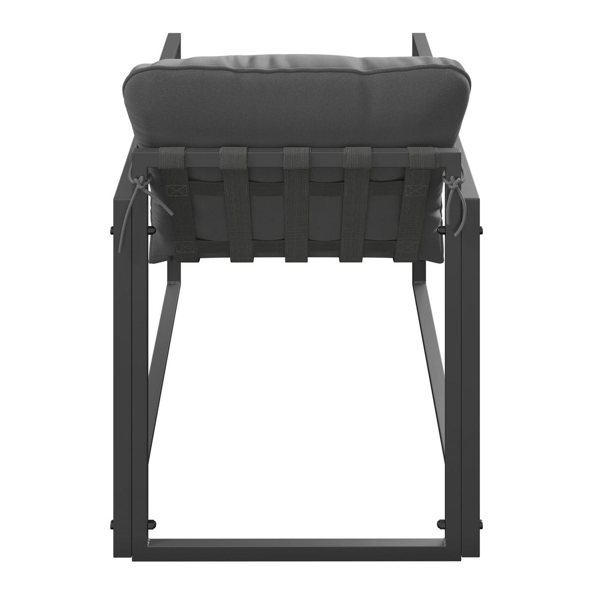 Loungegarnitur Göteborg *ph* - Dunkelgrau/Schwarz, MODERN, Glas/Textil (114/67/70cm) - Beldano