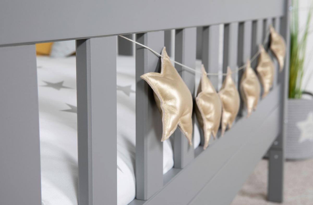 Bodenbett 120/200 Cm Hellgrau Inkl. Laden - Hellgrau/Naturfarben, MODERN, Holz (120/200cm) - MID.YOU