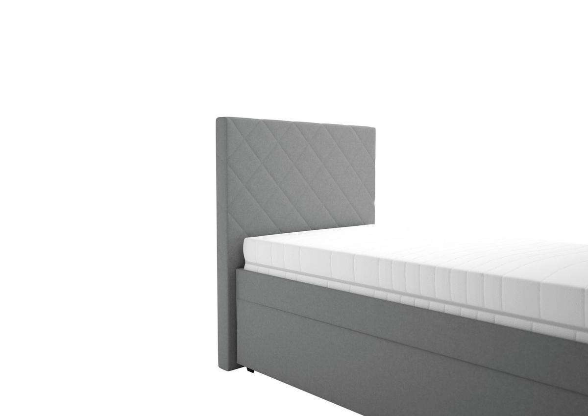 Čalouněná postel KLARA 90/200cm, šedá - šedá/barvy chromu, Moderní, dřevo/textil (90/200cm)
