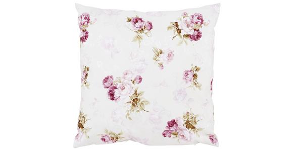 Zierkissen Rosmarie 40x40 cm Polyester Rosa mit Zipp - Rosa/Weiß, ROMANTIK / LANDHAUS, Textil (40/40cm) - James Wood