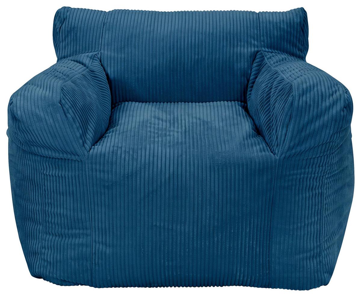 Sitzsack Rivo Cord dunkelblau,Indoor,B:110cm - Dunkelblau, Basics, Textil (110/75/100cm)