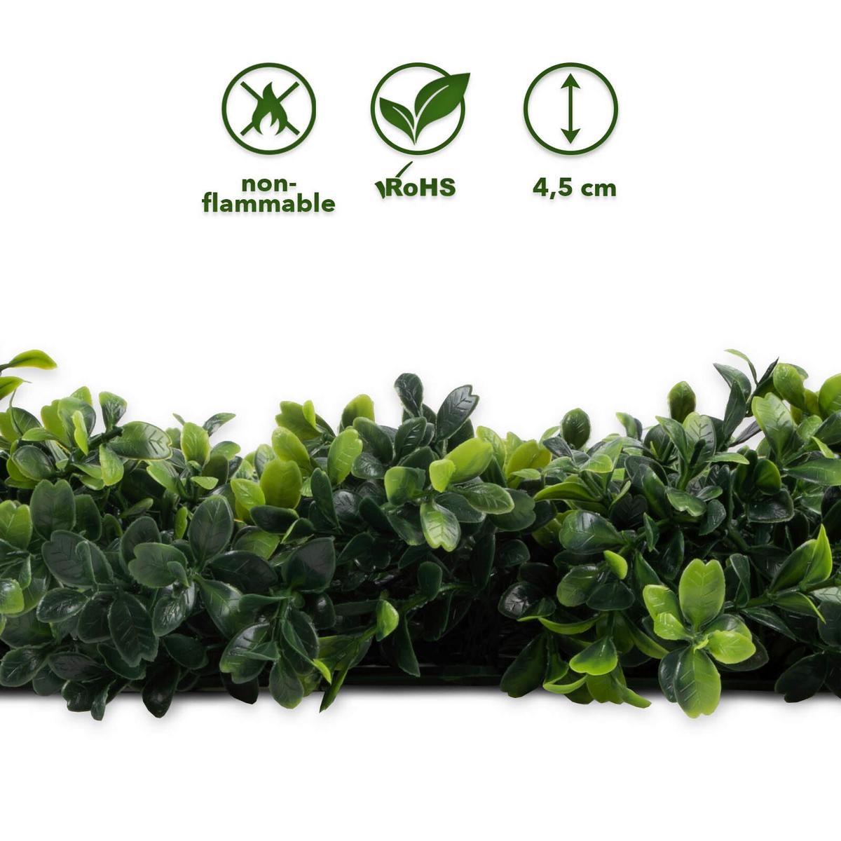 Wandverkleidung Kunstpflanze - Dunkelgrün, Trend, Kunststoff (50/50cm) - FloorDirekt