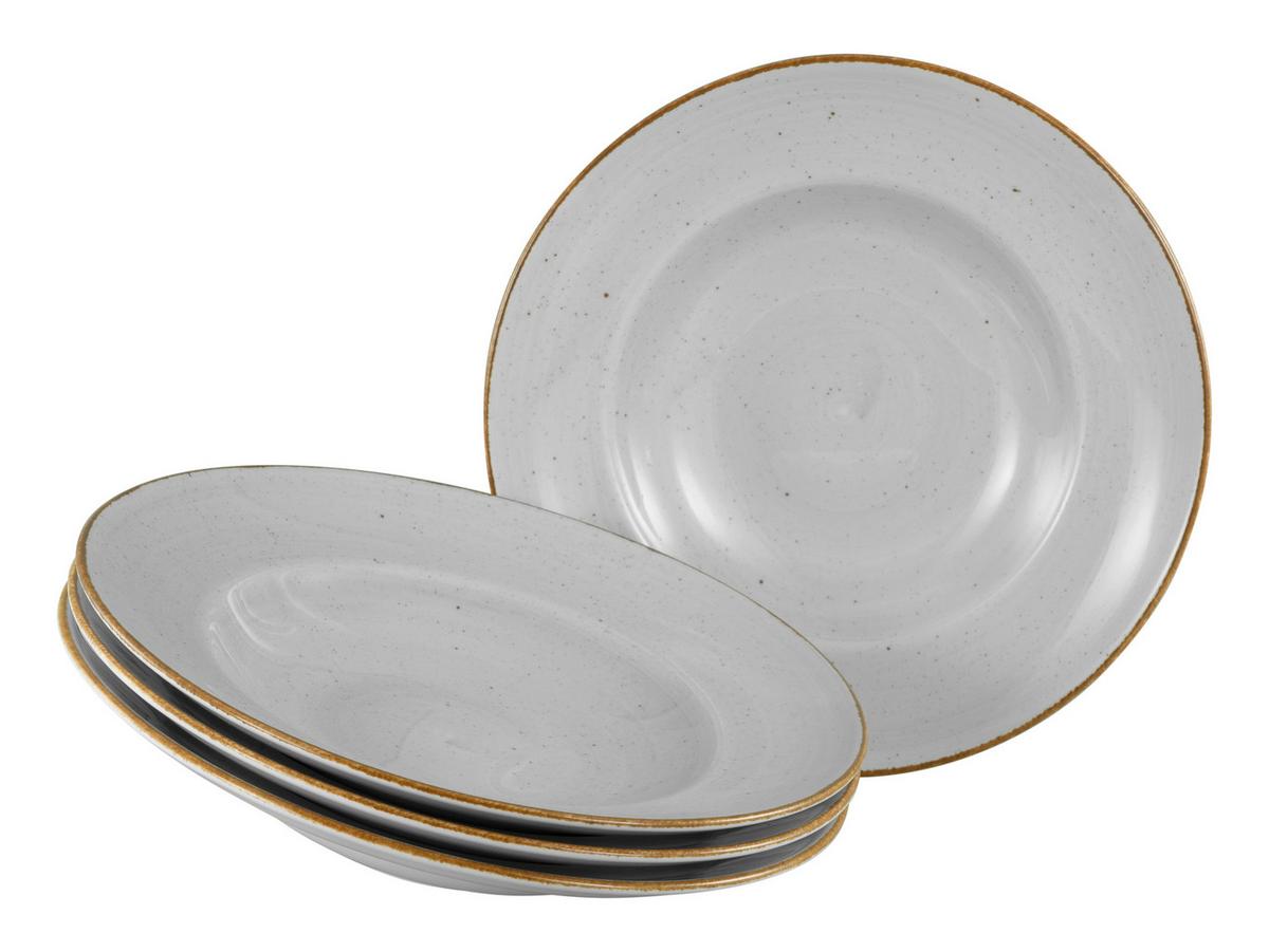 Pastateller Vintage Nature Weiß, Hellgrau 4--Teilig - Hellgrau/Weiß, Basics, Keramik (27cm) - Creatable