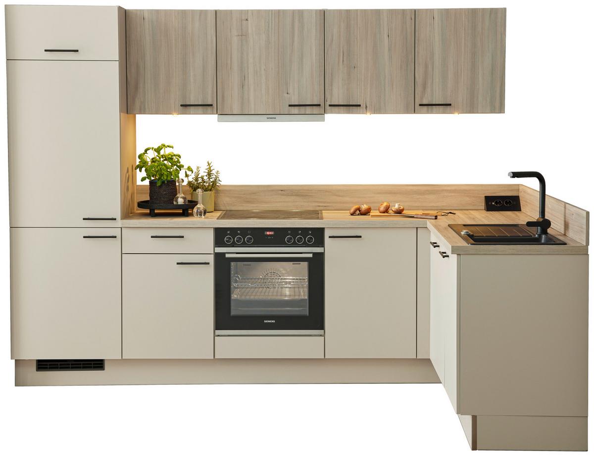 ROHOVÁ KUCHYŇ PN80/100-TOP- - šedá/černá, Moderní, kov/kompozitní dřevo (285/175cm) - Pino