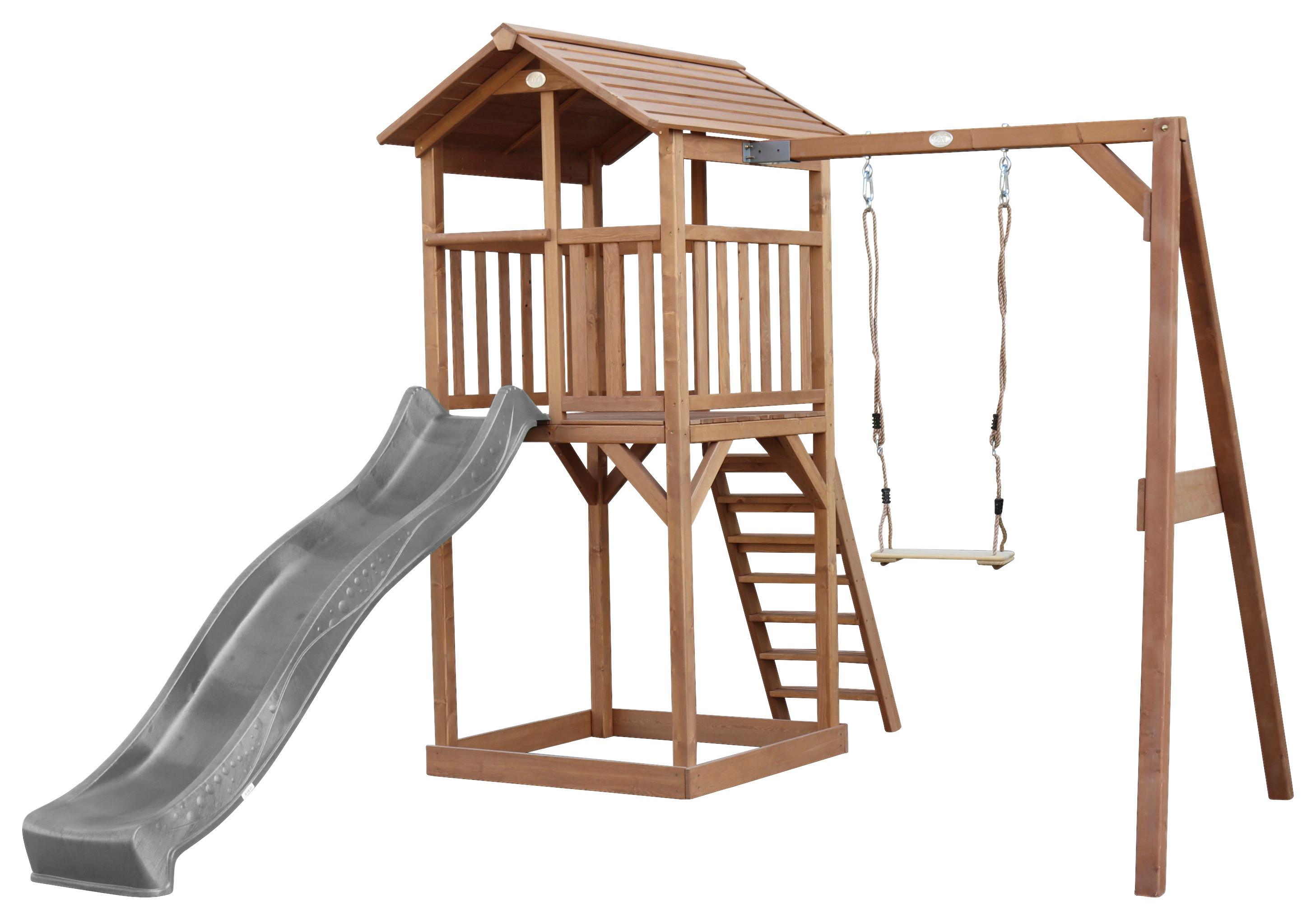 Spielturm A025.121.80 - Braun/Grau, KONVENTIONELL, Holz/Kunststoff (283,6/241,9/349cm) - Ambia Garden