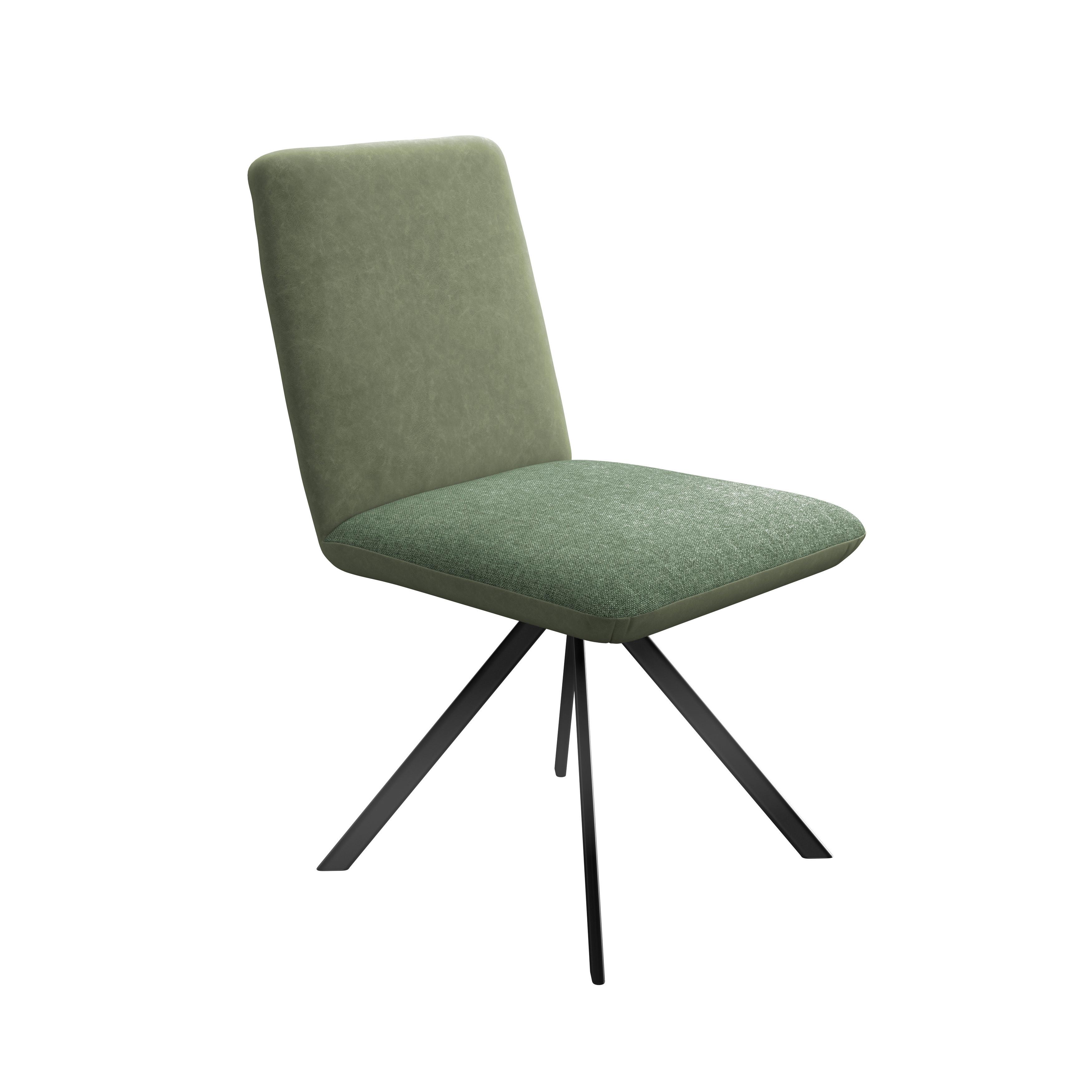 Stuhl Kian Webstoff grün, B: 46 cm - Schwarz/Grün, Trend, Textil/Metall (46/88/63cm)