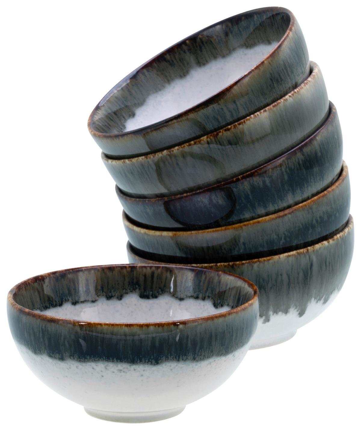 Dipschalenset 6 -Teilig. Cascade Steinzeug: Weiß/Grau - Weiß/Grau, Design, Keramik - Creatable