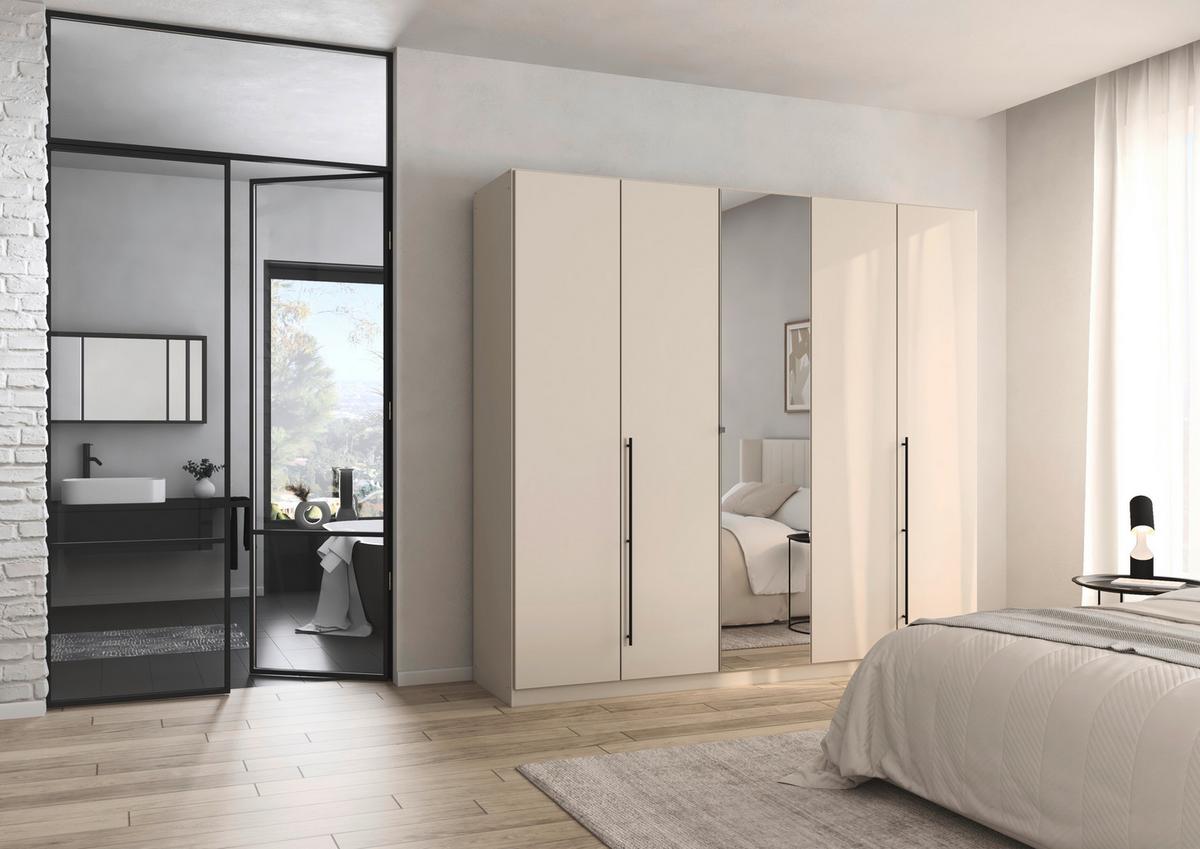 Kleiderschrank Safari B: 226 cm - Champagner, KONVENTIONELL, Holzwerkstoff (226/229/54cm)