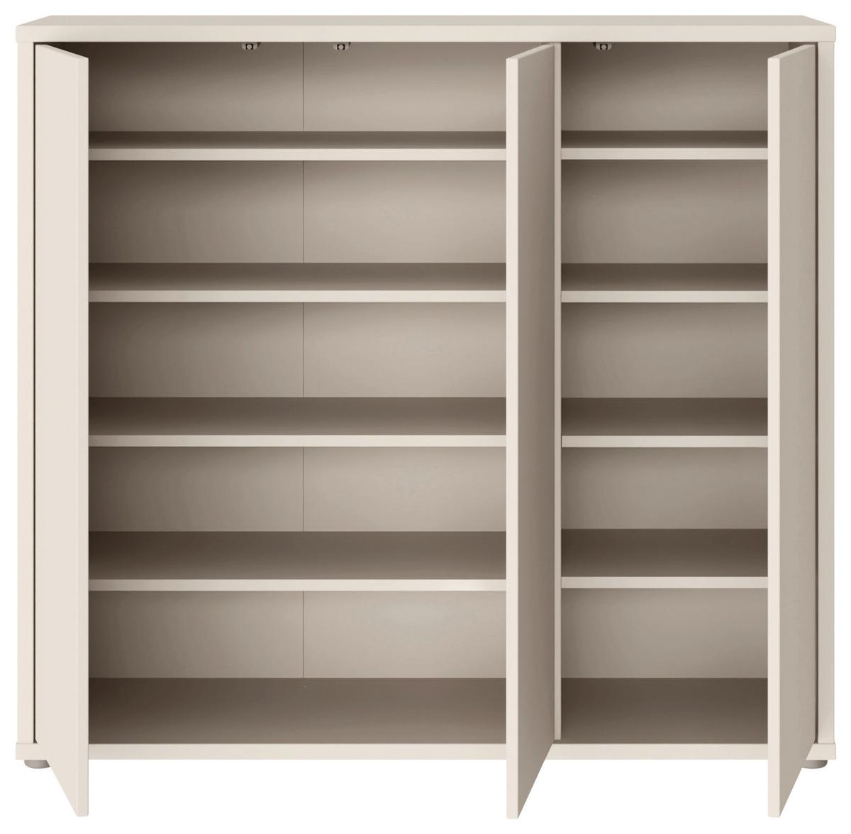 Botník Alice, barva kašmírová, š: 109cm - šedá/pískové barvy, Moderní, kompozitní dřevo/plast (109,2/99,1/34,9cm)