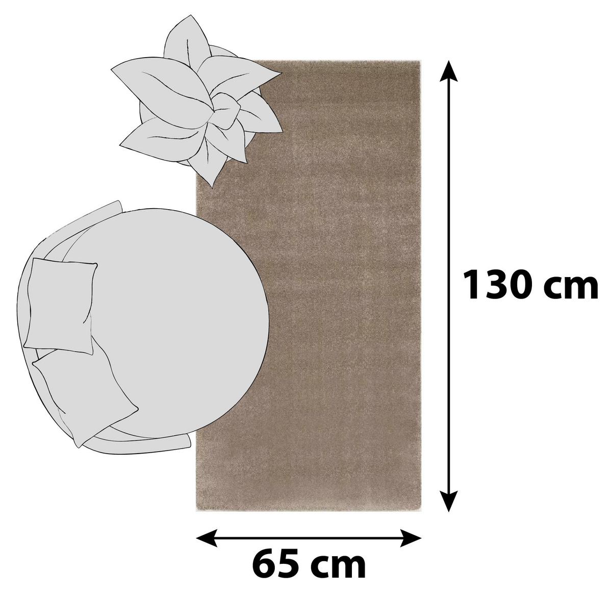 Hochflorteppich Bellevue Beige 65x130 cm - Beige, Basics, Textil (65/130cm) - Novel