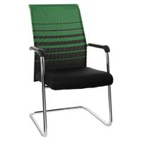 Besucherstuhl Mit Armstützen Grün/schwarz Bis 120 Kg - Chromfarben/Schwarz, MODERN, Kunststoff/Textil (57/104/55cm) - MID.YOU