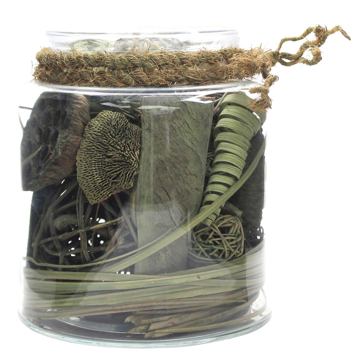 Dekoglas Flora Grün, 18x20 cm - Grün, LIFESTYLE, Glas/Naturmaterialien (18/20/18cm) - Kayoom