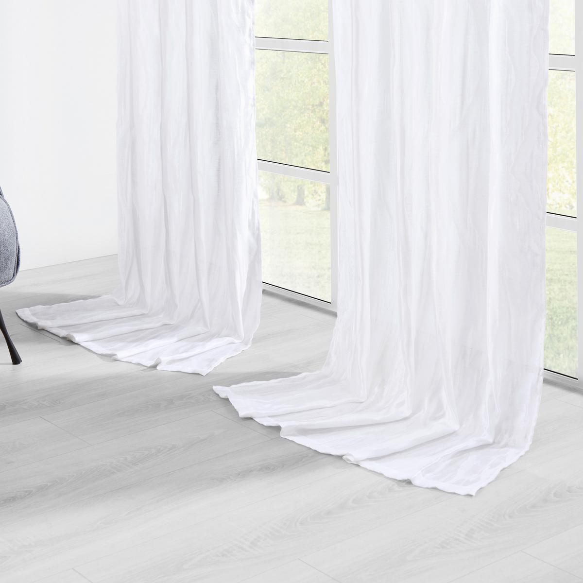 HOTOVÝ ZÁVĚS Phil, 135/255cm, bílá - bílá, Romantický / Rustikální, textil (135/255cm) - Premium Living
