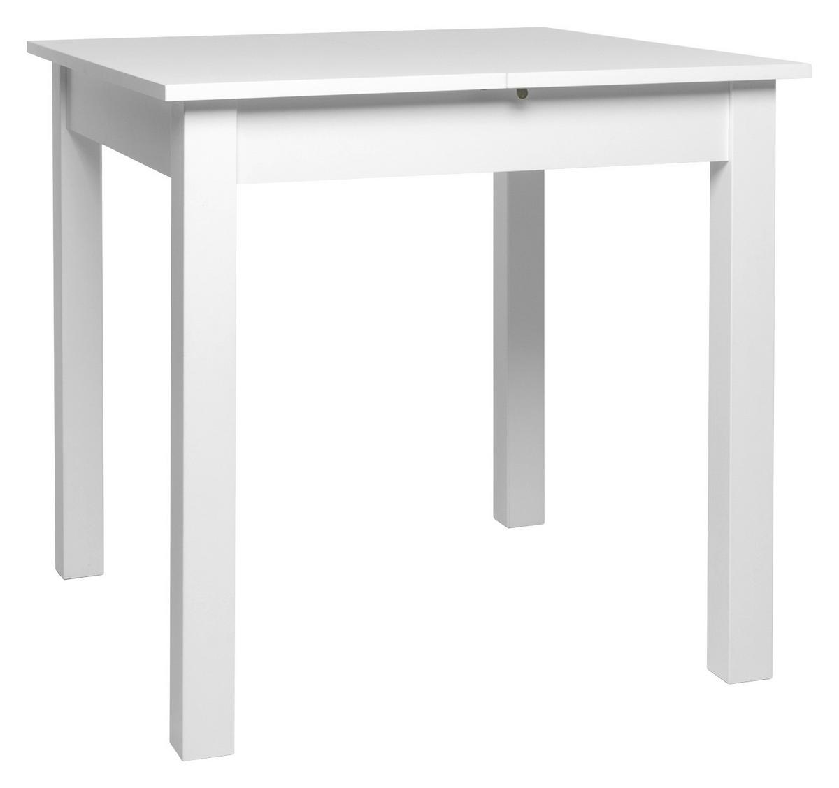 Esstisch ausziehbar Coburg 80-120x80 cm Weiß - Weiß, Design, Holzwerkstoff (80/80/76,5cm) - MID.YOU