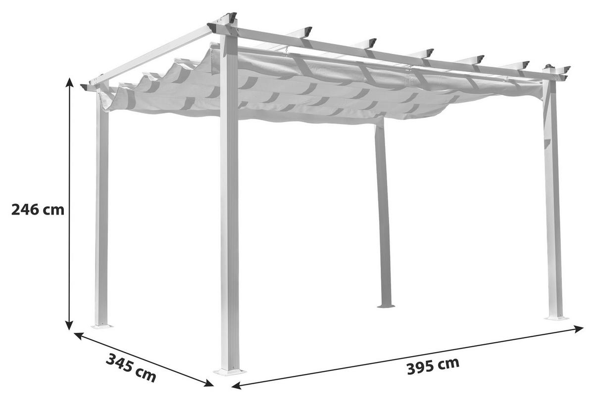 Pavillon Lazio BxHxT: 345x246x 395cm Wetterbeständig - KONVENTIONELL, Textil/Metall (345/246/395cm) - Gardenson