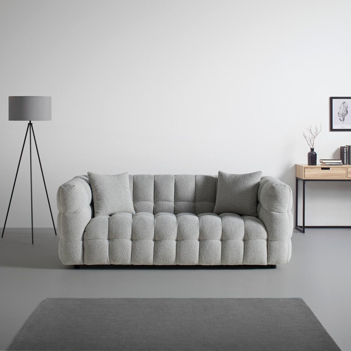 Trojmiestna pohovka ENA, béžová farba - čierna/sivá, Modern, drevo/textil (210/75/96cm) - Bessagi Home