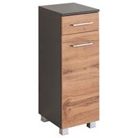 Unterschrank Paris Eiche Wotan/Weiß B: 30 cm - Silberfarben/Eiche Wotan, MODERN, Holzwerkstoff (30/79/35cm) - Held