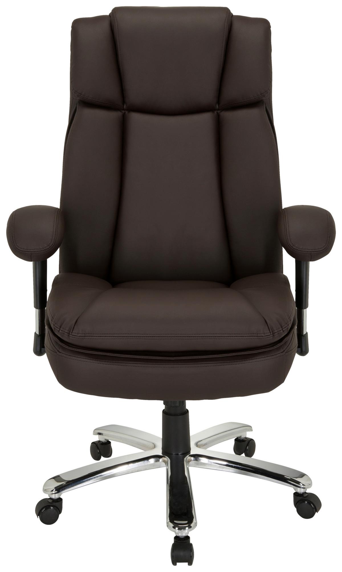 Chefsessel Builder Xxl I Dunkelbraun - Dunkelbraun/Silberfarben, MODERN, Kunststoff/Textil (77/123/84cm) - MID.YOU