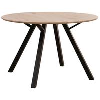 Esstisch Rund Arno 120x76 Naturfarben - Schwarz/Naturfarben, KONVENTIONELL, Holzwerkstoff/Metall (120/76/120cm)