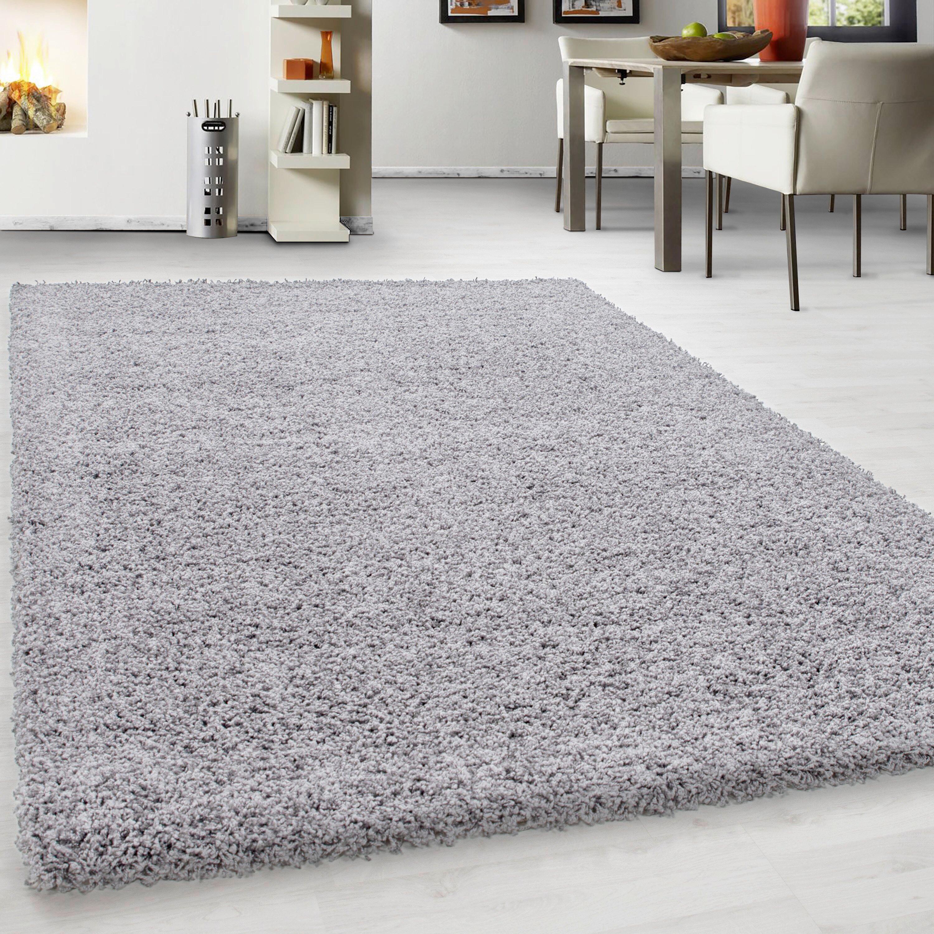 Koberec s vysokým vlasem, 200x290 cm, světle šedý - světle šedá, Konvenční, textil (200/290cm) - Novel