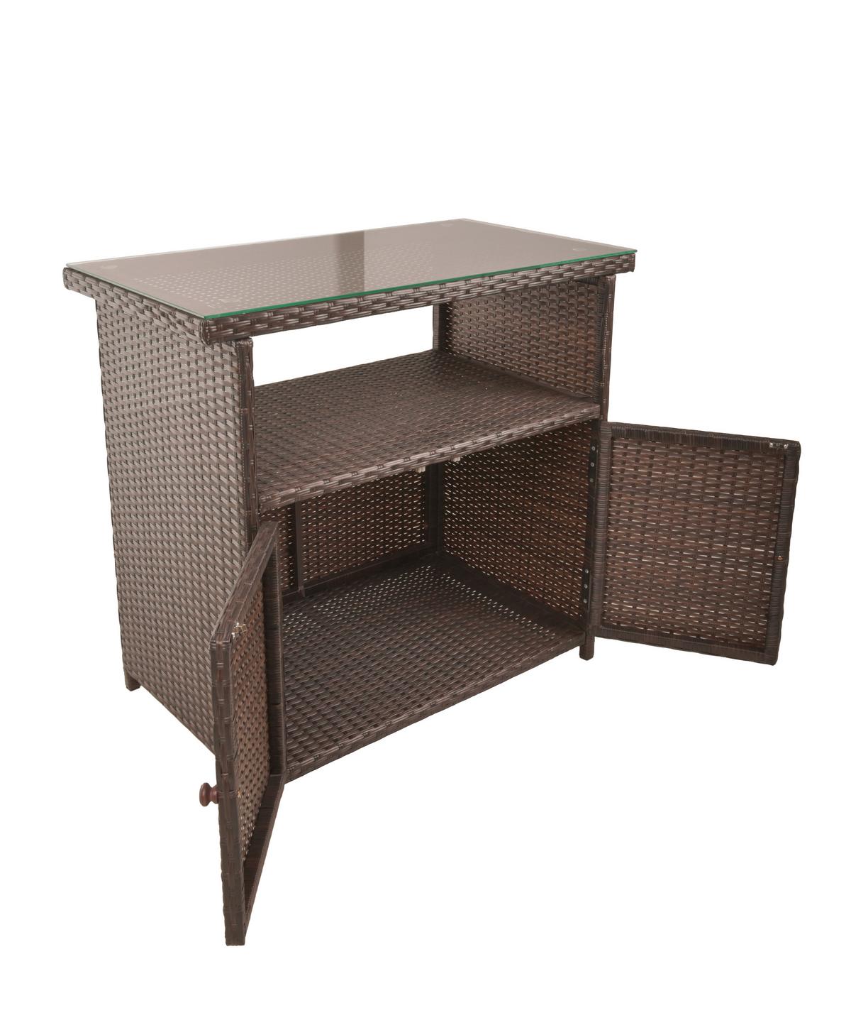 Gartenkommode Padua - Schwarz/Braun, Basics, Kunststoff/Metall (50/84/90cm) - Gardenson