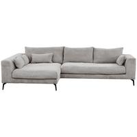 Ecksofa Berlin Cord Hellgrau 172x313 cm - Hellgrau/Schwarz, Design, Textil (172/313cm) - Livetastic