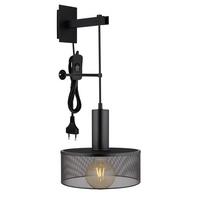 Wandleuchte 15648w3 - Schwarz, Design, Metall (25/29,5/57cm) - Globo