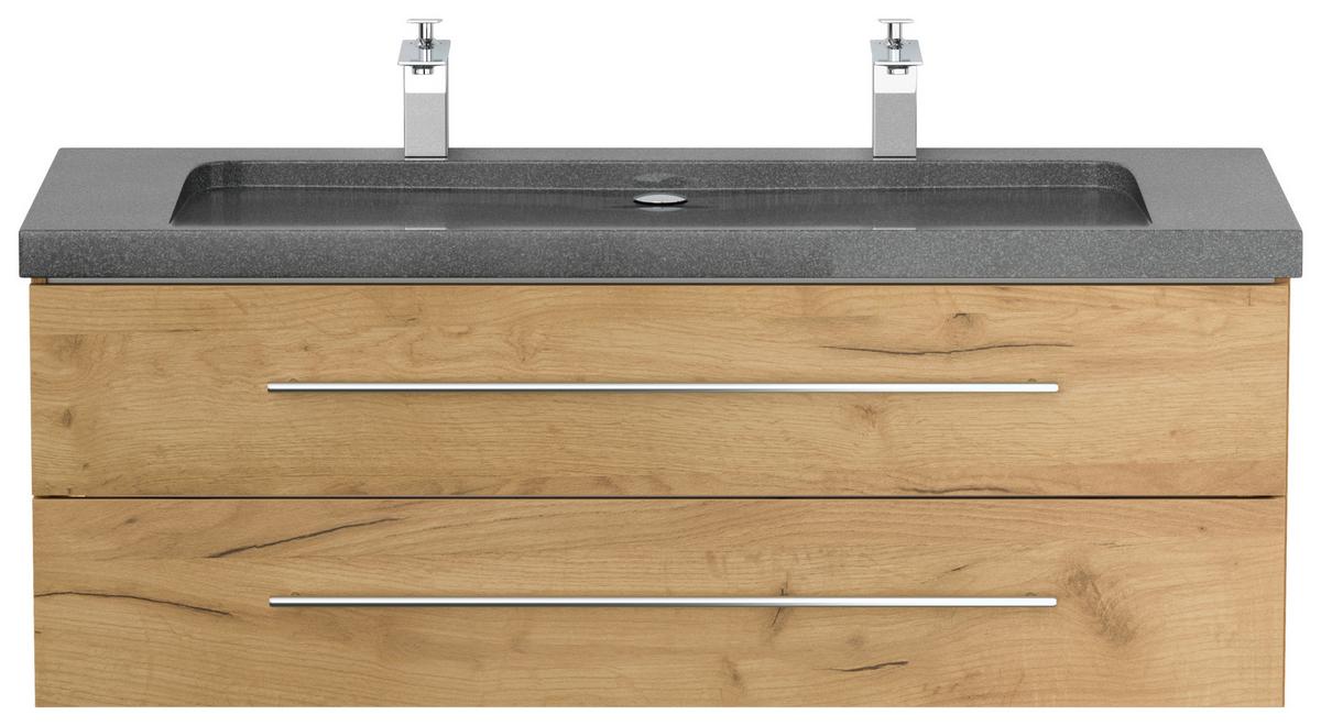 WASCHTISCHKOMBI Yamo, Eichefarben B: 130cm - Eichefarben, Basics, Holzwerkstoff/Stein (130cm) - MID.YOU
