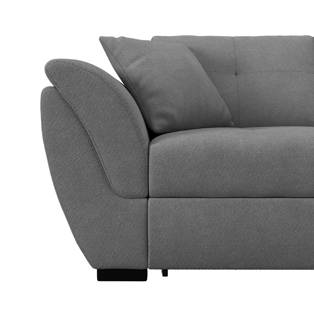 Rohová sedačka BERISSO, pravá, antracitová tk. VINCI - čierna/antracitová, Konventionell, textil (278/187cm) - Ondega