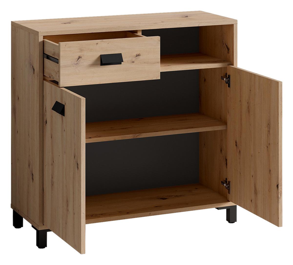 Unterschrank Wellness B: 80,5 Cm Artisan Eiche Dekor - Anthrazit/Schwarz, MODERN, Holzwerkstoff (80,5/77,5/31cm) - MID.YOU