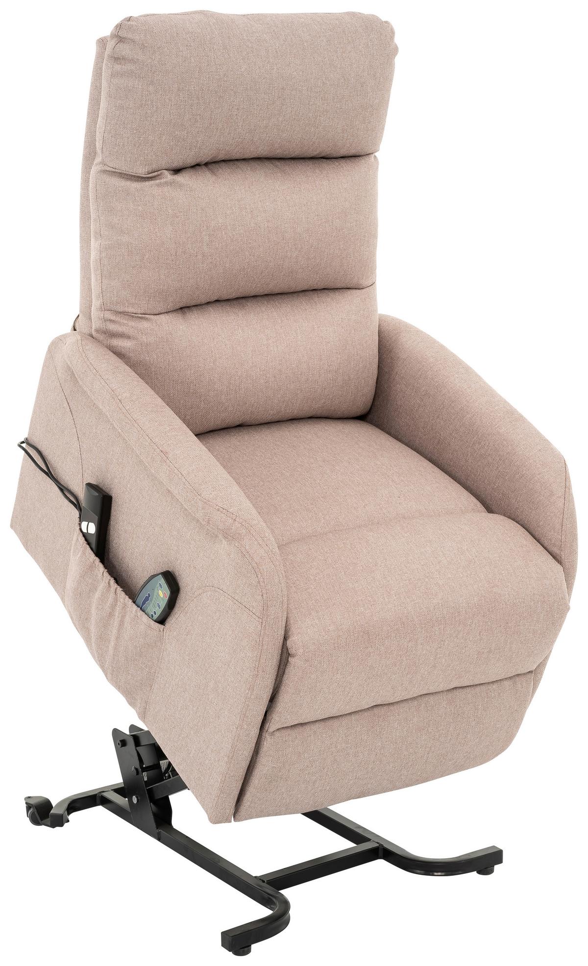 Relaxsessel Luxo Sandfarben B: 68 Cm - Sandfarben/Schwarz, Design, Textil/Metall (68/100/94cm) - Livetastic